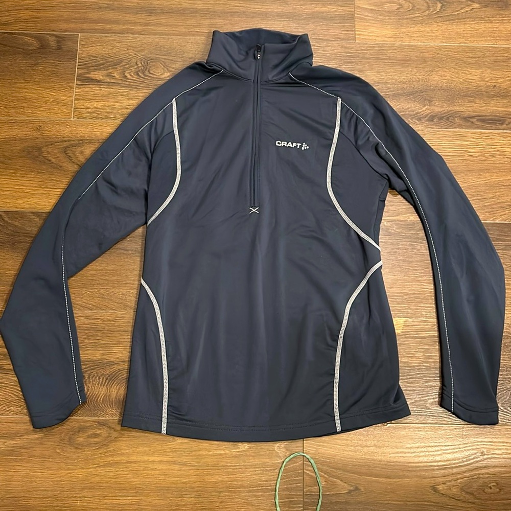Craft Half-Zip Midlayer Women’s Medium Skiing Cross Country Cycling top Gray